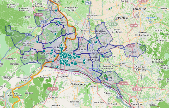 Une carte combinant plusieurs imports